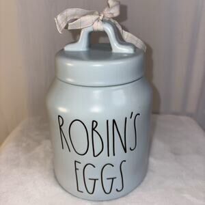 Rae Dunn Artisan Collection Blue ROBIN’S EGG Lidded Ceramic Canister